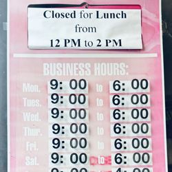 LNA - Current business hours as of today 3/23/24