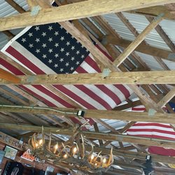 J&S Roadhouse - Ol glory hanging high under the bar!
