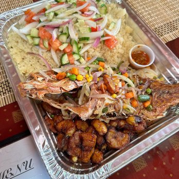 Thunka Kitchen - Attieke with fried Red Snapper - African Near Me - Philadelphia, Pennsylvania
