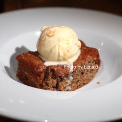 Blonde Restaurants - Warmed banana and blueberry cake; honeycomb ice cream