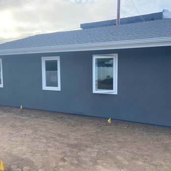 VPinto Plastering - Side of house after stucco complete. Notice how clean the area is. - Stucco Services Near Me VPinto Plastering - Side of house after stucco complete. Notice how clean the area is. - Stucco Services Near Me