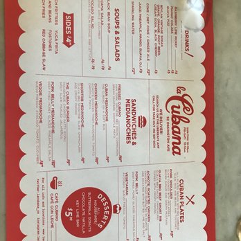 La Cubana - Menu - Cuban Near Me - Toronto, Ontario