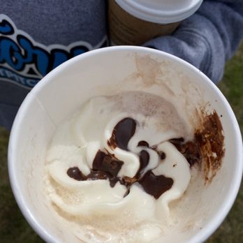 STARBUCKS - This is the hot chocolate when lid was removed.  No one had taken a sip yet. - Coffee & Tea Near Me - Plainfield, Illinois
