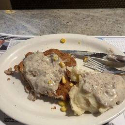 Beef Country Fried Steak and mashed potatoes