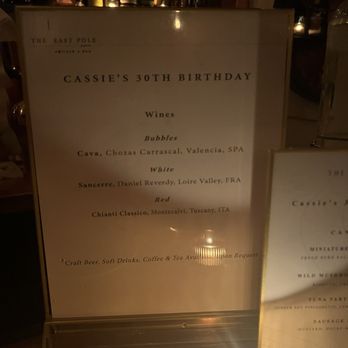 The East Pole - Private dinner party drink menu - New American Near Me - New York, New York The East Pole - Private dinner party drink menu - New American Near Me - New York, New York
