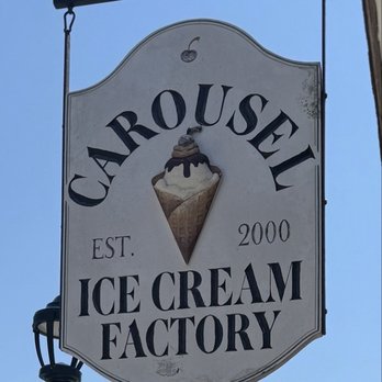 Carousel Ice Cream Factory - Sign - Ice Cream & Frozen Yogurt Near Me - Oak Bluffs, Massachusetts