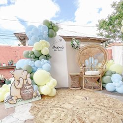 Seven Events - Boy Baby Shower with arches and peacock chair