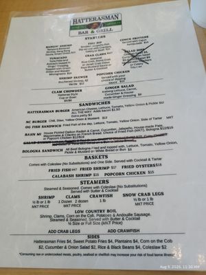 Menu photo 1 The Hatterasman Hatteras, NC Menu photo 1 The Hatterasman Hatteras, NC