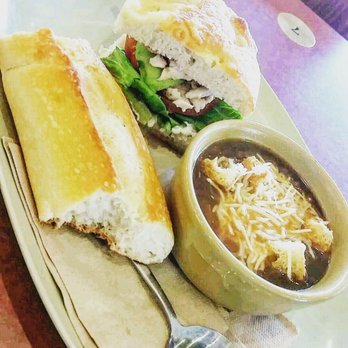 Panera Bread - You Pick 2: Roast Turkey Avocado BLT (on asiago cheese foccacia) with Bistro French Onion Soup - Sandwiches Near Me - Fredericksburg, Virginia
