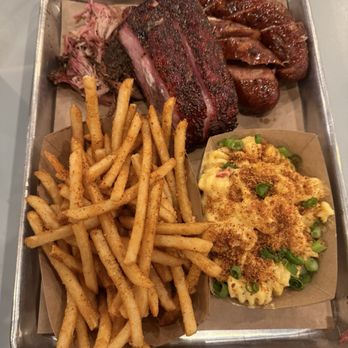 Feges BBQ - 2 meats and 2 sides platter - Barbeque Near Me - Houston, Texas