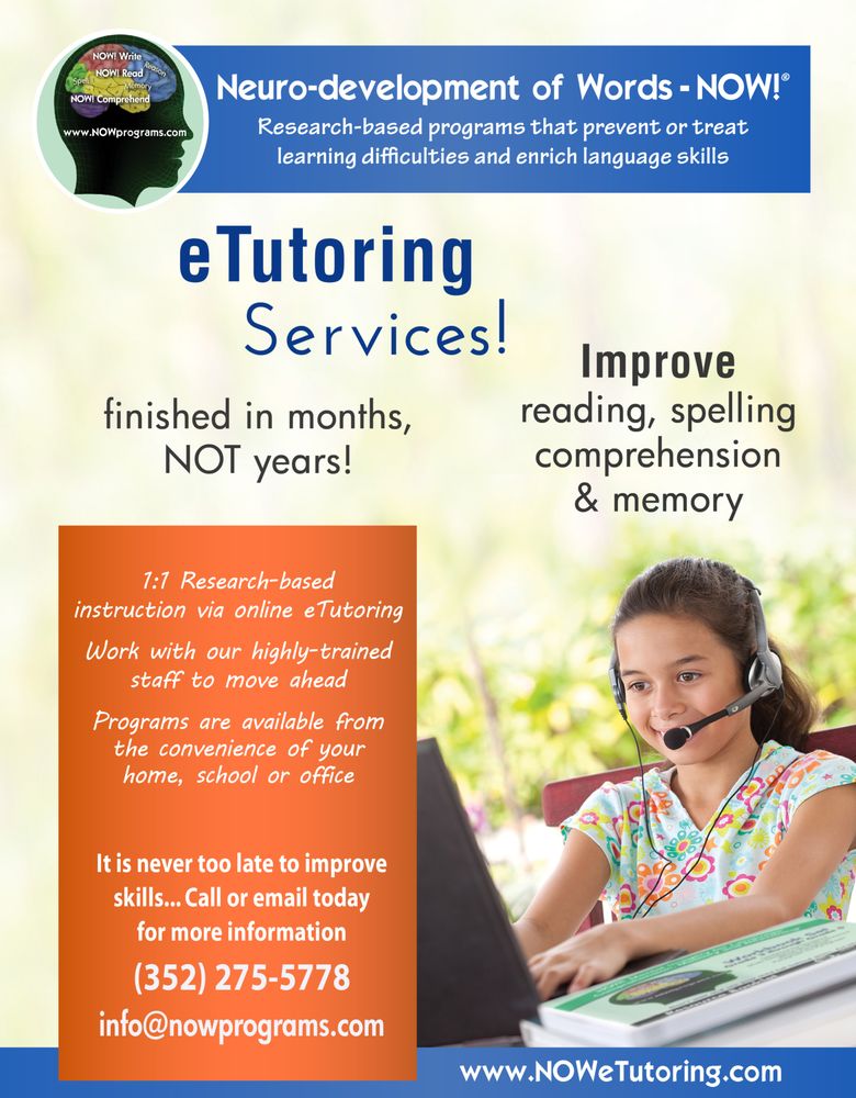 Neuro-development of Words - NOW! - reading tutor in Ponte Vedra Beach, FL