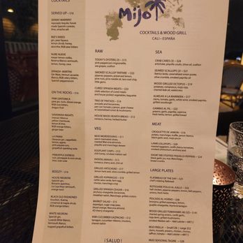 Mijo Marin - Dinner menu - Spanish Near Me - Corte Madera, California