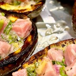 Grilled avocado & tuna tartare