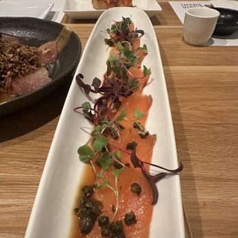 Studio Sushi - Salmon Carpaccio with Truffle Oil - Sushi Bars Near Me - Studio City, California Studio Sushi - Salmon Carpaccio with Truffle Oil - Sushi Bars Near Me - Studio City, California