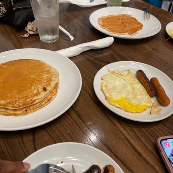 Another Broken Egg Cafe - Buttermilk pancakes, eggs with chicken sausage links - Breakfast & Brunch Near Me - Columbia, South Carolina Another Broken Egg Cafe - Buttermilk pancakes, eggs with chicken sausage links - Breakfast & Brunch Near Me - Columbia, South Carolina