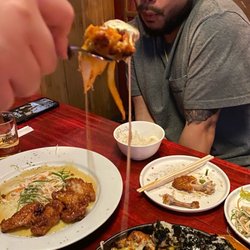 Fiery cheesy chicken (Chicken Buldok?). Asked for it less spicy