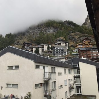 Hotel Walliserhof - The view from the window.  (The Matterhorn is behind the clouds) - Hotels Near Me - Zermatt, VS