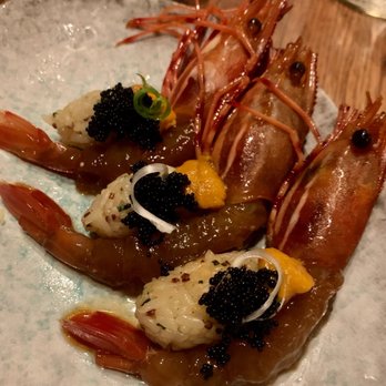 Osamil - Cured prawns w/ uni - Korean Near Me - New York, New York Osamil - Cured prawns w/ uni - Korean Near Me - New York, New York