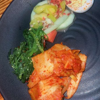 Fushimi Grill & Modern Buffet - Kim Chi, boiled egg, cucumber salad, seaweed salad - Sushi Bars Near Me - Jacksonville, Florida