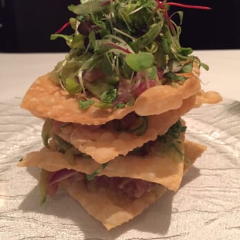 Mi Piace - Torre di Tonno- ahi tuna tower served on crispy wontons - Italian Near Me - Pasadena, California Mi Piace - Torre di Tonno- ahi tuna tower served on crispy wontons - Italian Near Me - Pasadena, California