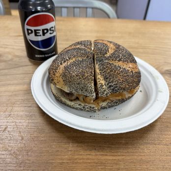 Donkey's Place Too - Cheesesteak w/ fried onions on poppyseed roll. - Cheesesteaks Near Me - Medford, New Jersey