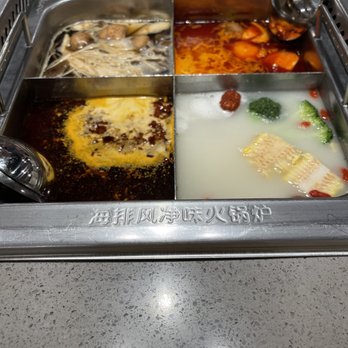 Haidilao Hotpot Flushing - mushroom soup base, tomato soup base, spicy soup base and pork bone soup base - Hot Pot Near Me - Flushing, New York Haidilao Hotpot Flushing - mushroom soup base, tomato soup base, spicy soup base and pork bone soup base - Hot Pot Near Me - Flushing, New York