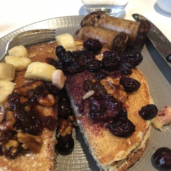 Lacroix at The Rittenhouse - Lemon Ricotta Pancakes with chicken apple sausage - New American Near Me - Philadelphia, Pennsylvania Lacroix at The Rittenhouse - Lemon Ricotta Pancakes with chicken apple sausage - New American Near Me - Philadelphia, Pennsylvania