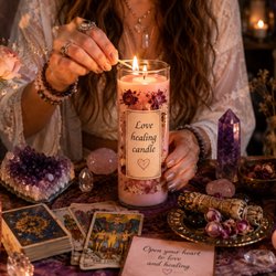 Psychic love healing candles