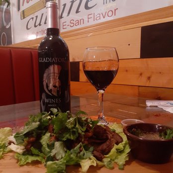 Thai E-San - Rib Eye paired with a Gladiator Wines Cab. - Thai Near Me - Corona, California Thai E-San - Rib Eye paired with a Gladiator Wines Cab. - Thai Near Me - Corona, California
