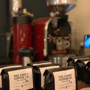 The Abbey Coffee - five bags of coffee on a counter - Coffee & Tea Near Me - Marion, Indiana