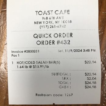 TOAST - Bathroom Code - Cafes Near Me - New York, New York TOAST - Bathroom Code - Cafes Near Me - New York, New York