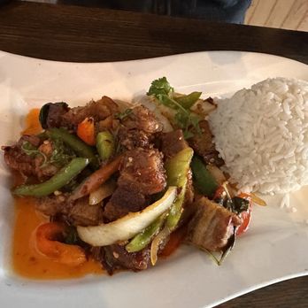 Khaosan Road - Chicharon stirfry with vegetables - Thai Near Me - Coral Gables, Florida Khaosan Road - Chicharon stirfry with vegetables - Thai Near Me - Coral Gables, Florida