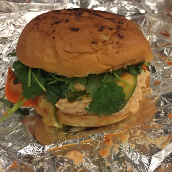 Union Chicken - UC Viet "Bahn" Pulled Chicken Sandwich - $14 (awful garbage, not pulled chicken, basically a meat slurry) - Chicken Shop Near Me - Toronto, Ontario