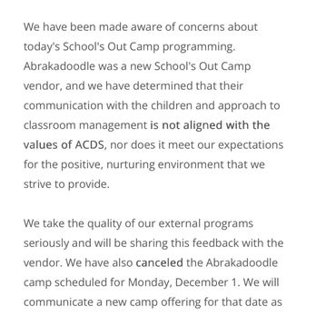Abrakadoodle - Message from school - Art Classes Near Me
