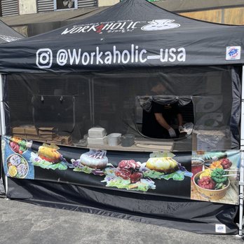 Workaholic - a tent with food on it - Korean Near Me - Pasadena, California