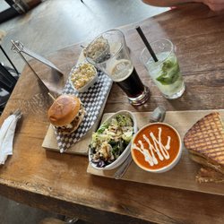 CrossRoads Brewing & Distillery - Cheese duo panini and pulled pork sandwich