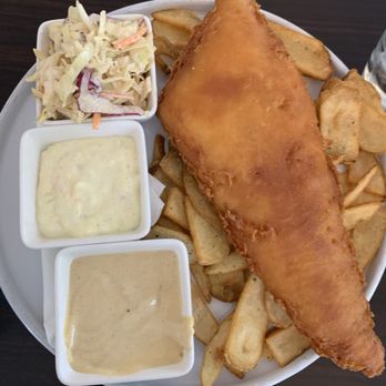 Hawaiian Restaurant 1933 - Fish and Chips with coleslaw. - Breakfast & Brunch Near Me - Boulder City, Nevada