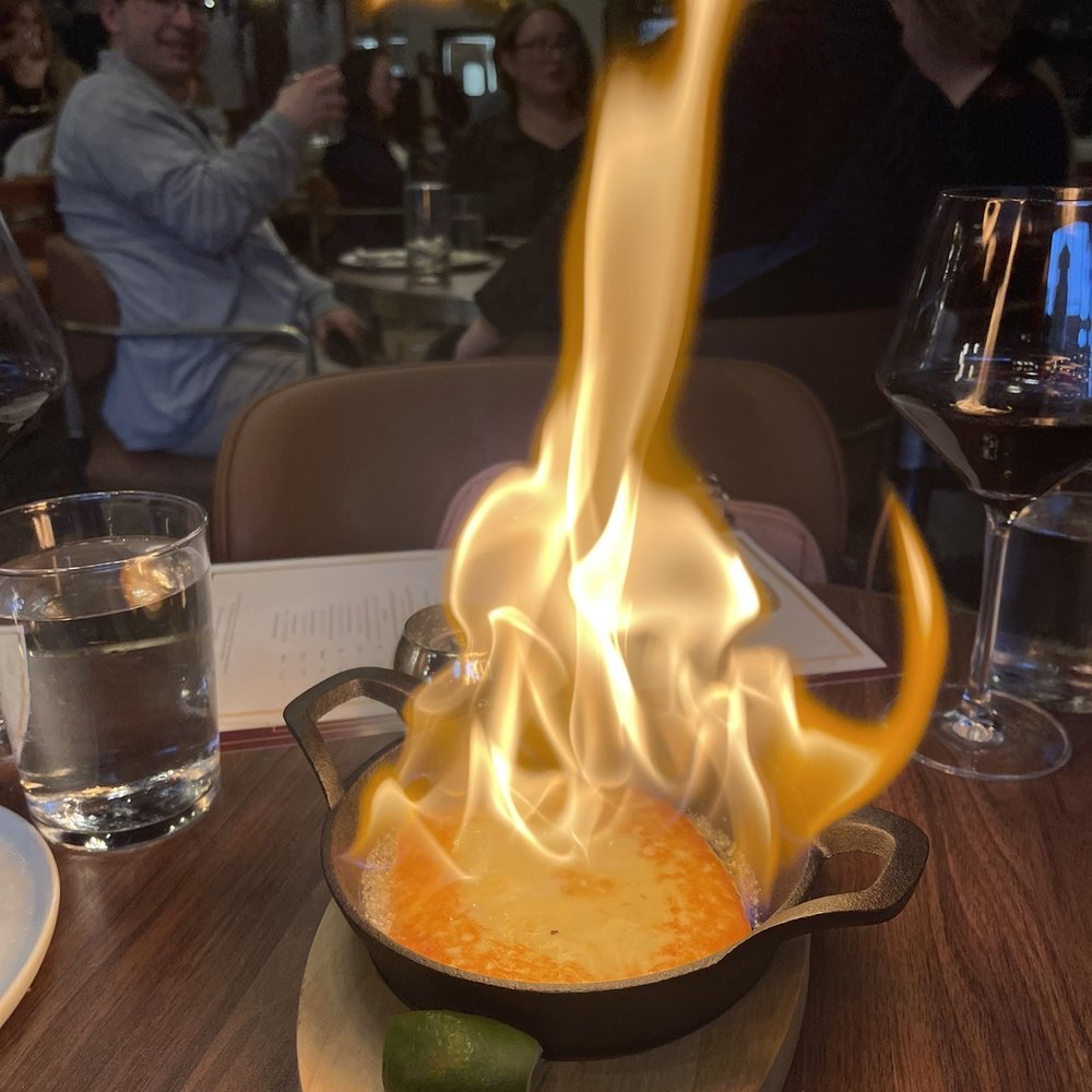 Elia - Saganaki cheese - Turkish Near Me - Chicago, Illinois