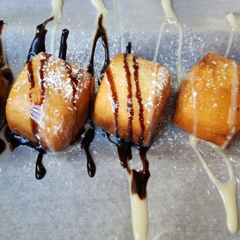 Tiger + Lily - Ying Yang donuts, from brunch menu. For those Cantonese folks, this is crispy Man Tao with sweetened condensed milk and chocolate drizzle. - Asian Fusion Near Me - Columbus, Ohio