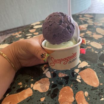 Sampaguita - Ube cookies and cream and Pandan - Ice Cream & Frozen Yogurt Near Me - Orlando, Florida