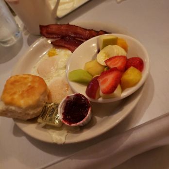 417 Union - 2 Eggs to Order breakfast with a biscuit and fruit, the eggs were a perfect over medium - Breakfast & Brunch Near Me - Nashville, Tennessee