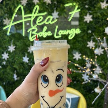 A Tea 7 - Under the weather - creme brulee wintermelon and lotus milk tea - Bubble Tea Near Me - San Diego, California