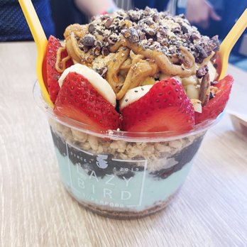 Lazy Bird - Pineapple & active coconut base! So many choices! - Acai Bowls Near Me - Anaheim, California Lazy Bird - Pineapple & active coconut base! So many choices! - Acai Bowls Near Me - Anaheim, California
