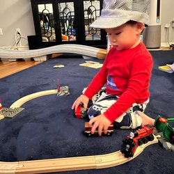 Train Shack - Loves his first train set