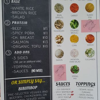 Bowl Gogi - Menu as of 10/05/18 - Korean Near Me - Bellevue, Washington Bowl Gogi - Menu as of 10/05/18 - Korean Near Me - Bellevue, Washington