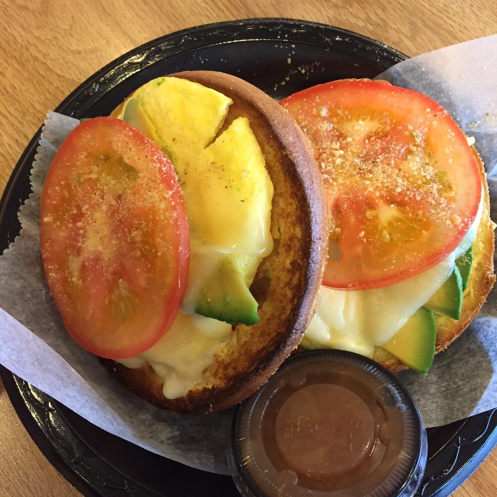 Bagel Me! - Egg, jack, avo, tomato egg melt - Bagels Near Me - Tustin, California Bagel Me! - Egg, jack, avo, tomato egg melt - Bagels Near Me - Tustin, California