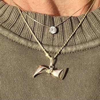 Precious Elements Jewelry & Coin - Vintage gold and diamond bow pin turned into a pendant. - Jewelry Near Me - Chandler, Arizona
