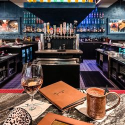 Twigs Bistro and Martini Bar - Rose and Moscow mule in real copper mug.