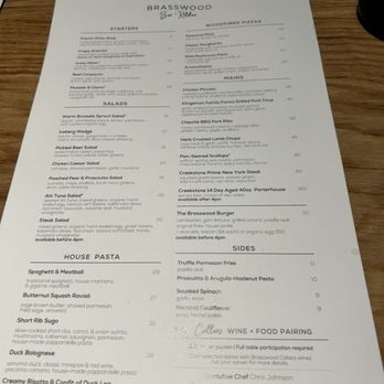 Brasswood Bar + Kitchen - Menu - American Near Me - Saint Helena, California