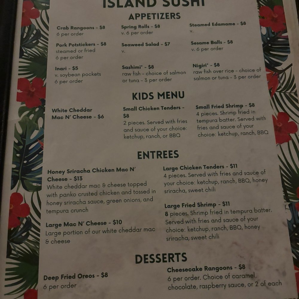 Island Sushi - Menu - Sushi Bars Near Me - Appleton, Wisconsin Island Sushi - Menu - Sushi Bars Near Me - Appleton, Wisconsin